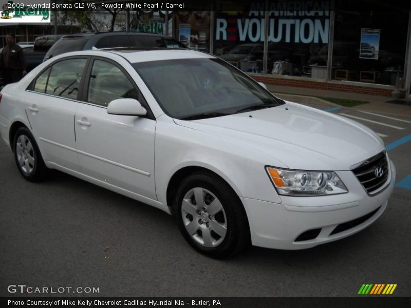 Powder White Pearl / Camel 2009 Hyundai Sonata GLS V6