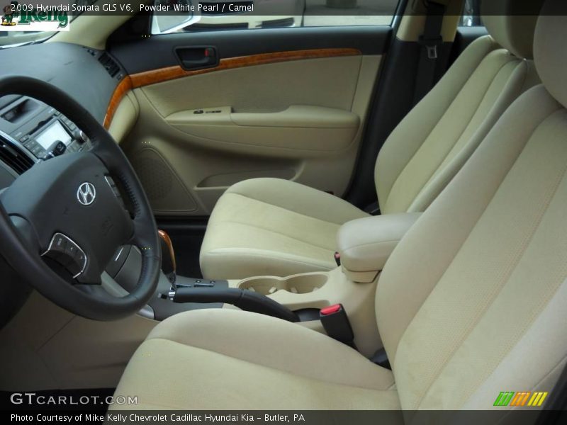 Powder White Pearl / Camel 2009 Hyundai Sonata GLS V6