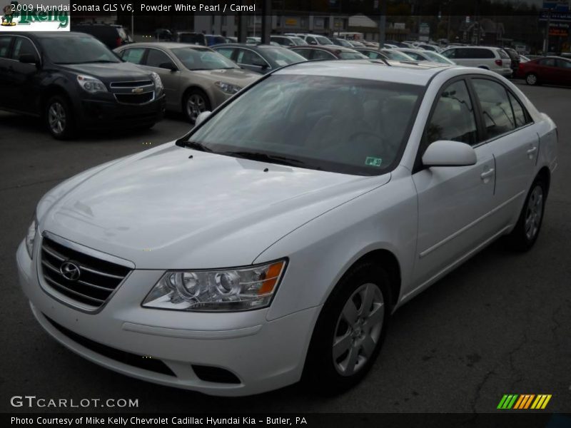 Powder White Pearl / Camel 2009 Hyundai Sonata GLS V6