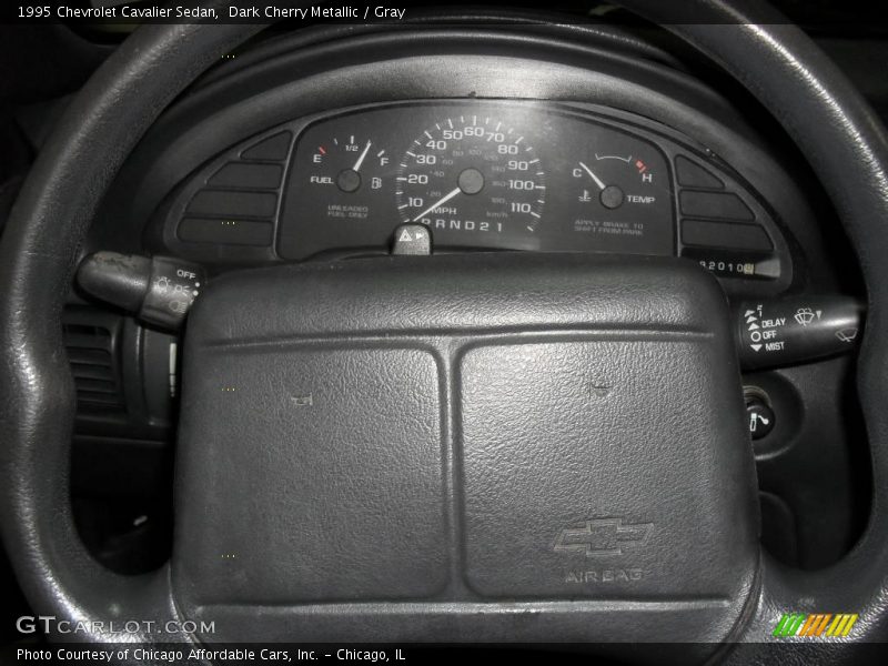 Dark Cherry Metallic / Gray 1995 Chevrolet Cavalier Sedan