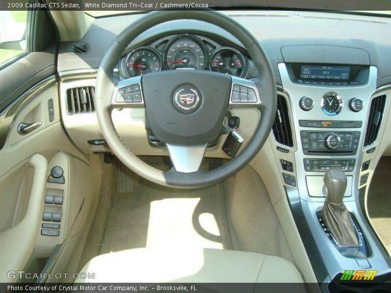 White Diamond Tri-Coat / Cashmere/Cocoa 2009 Cadillac CTS Sedan