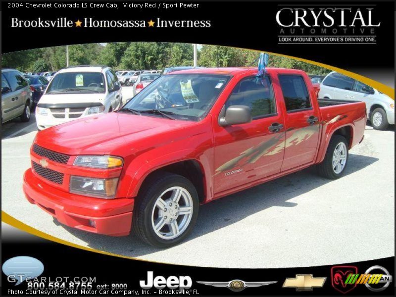 Victory Red / Sport Pewter 2004 Chevrolet Colorado LS Crew Cab