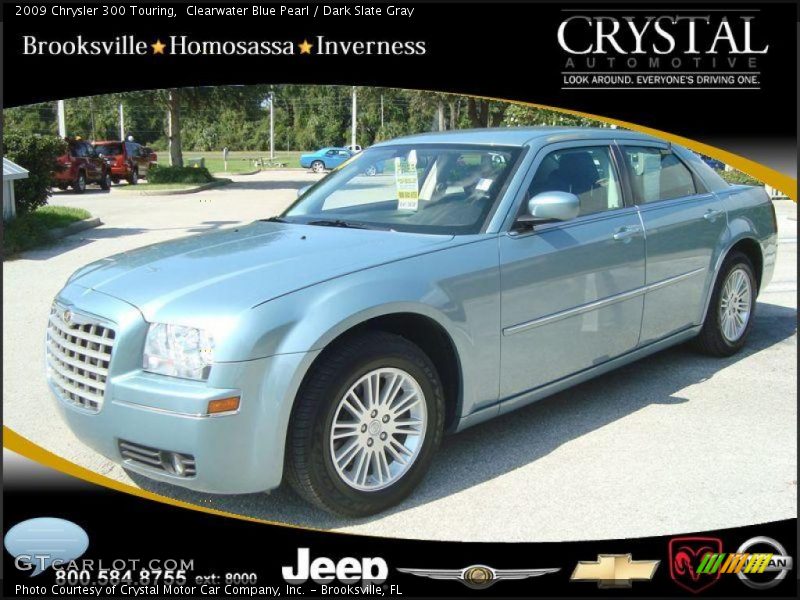 Clearwater Blue Pearl / Dark Slate Gray 2009 Chrysler 300 Touring