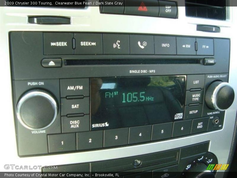 Clearwater Blue Pearl / Dark Slate Gray 2009 Chrysler 300 Touring