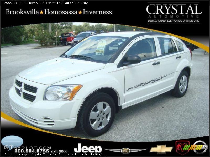 Stone White / Dark Slate Gray 2009 Dodge Caliber SE