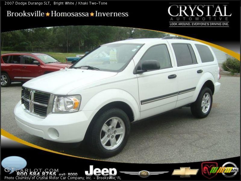 Bright White / Khaki Two-Tone 2007 Dodge Durango SLT