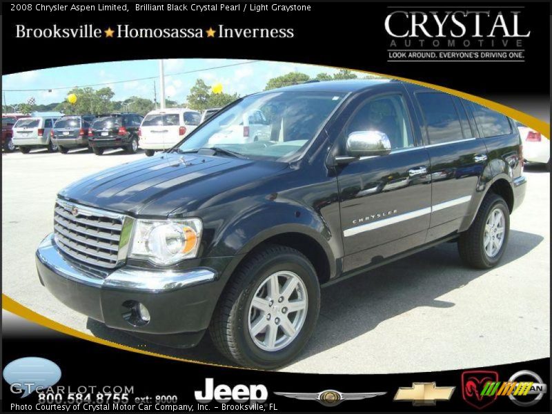 Brilliant Black Crystal Pearl / Light Graystone 2008 Chrysler Aspen Limited