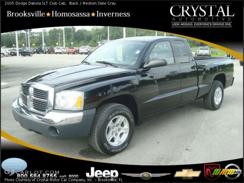 Black / Medium Slate Gray 2005 Dodge Dakota SLT Club Cab