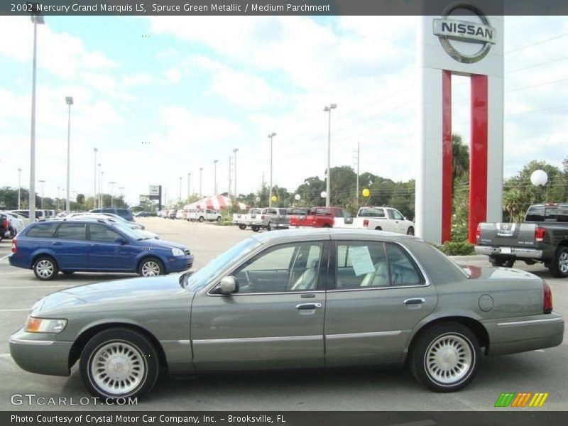 Spruce Green Metallic / Medium Parchment 2002 Mercury Grand Marquis LS