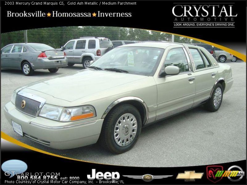 Gold Ash Metallic / Medium Parchment 2003 Mercury Grand Marquis GS