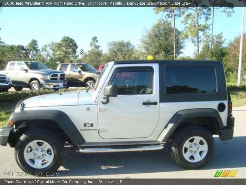 Bright Silver Metallic / Dark Slate Gray/Medium Slate Gray 2008 Jeep Wrangler X 4x4 Right Hand Drive