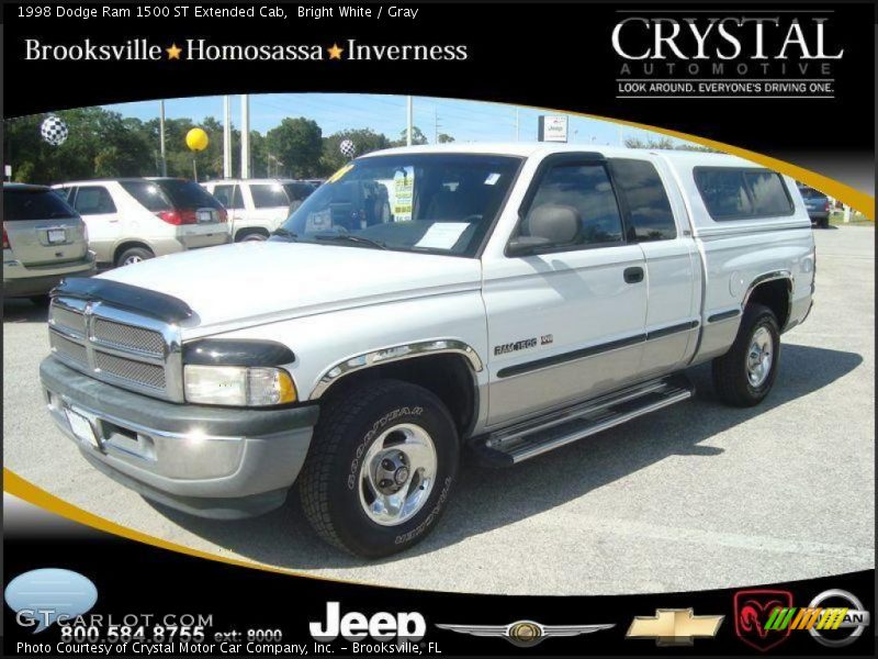 Bright White / Gray 1998 Dodge Ram 1500 ST Extended Cab