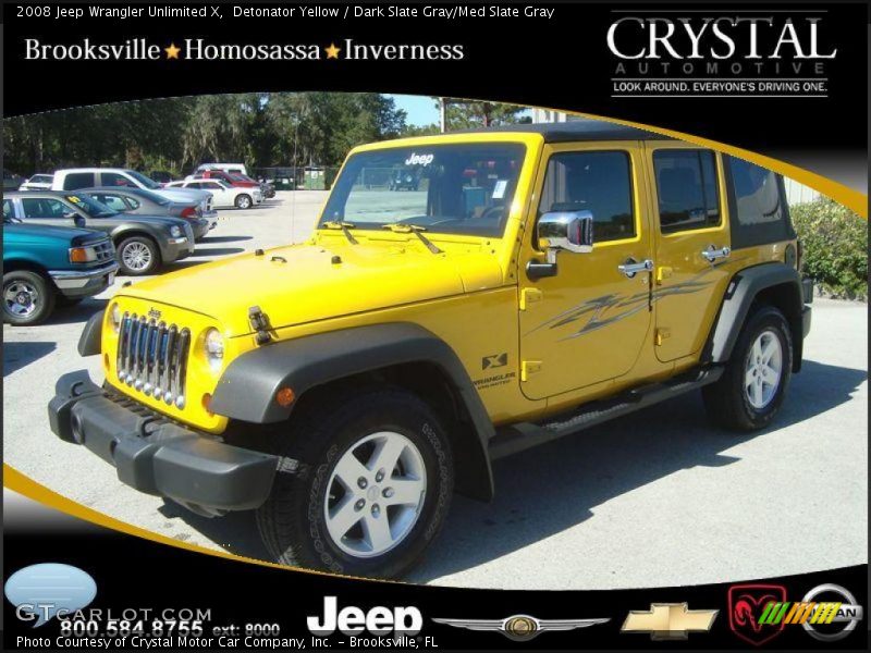 Detonator Yellow / Dark Slate Gray/Med Slate Gray 2008 Jeep Wrangler Unlimited X
