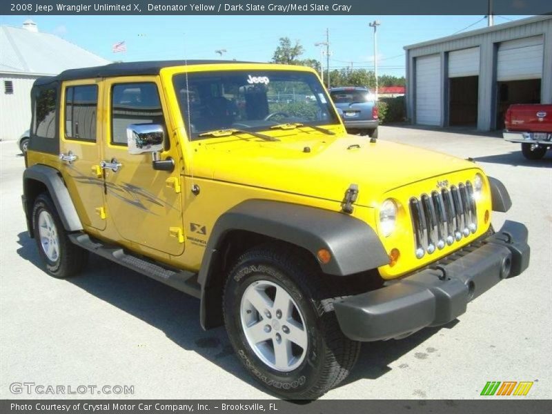 Detonator Yellow / Dark Slate Gray/Med Slate Gray 2008 Jeep Wrangler Unlimited X