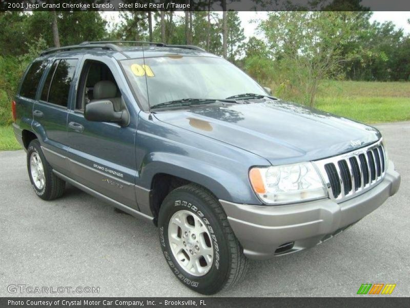 Steel Blue Pearl / Taupe 2001 Jeep Grand Cherokee Laredo