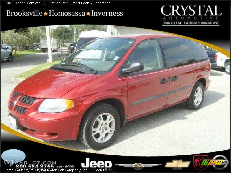 Inferno Red Tinted Pearl / Sandstone 2003 Dodge Caravan SE