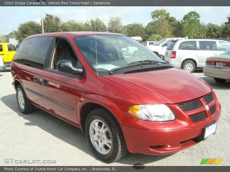 Inferno Red Tinted Pearl / Sandstone 2003 Dodge Caravan SE