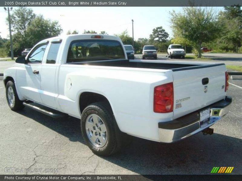 Bright White / Medium Slate Gray 2005 Dodge Dakota SLT Club Cab