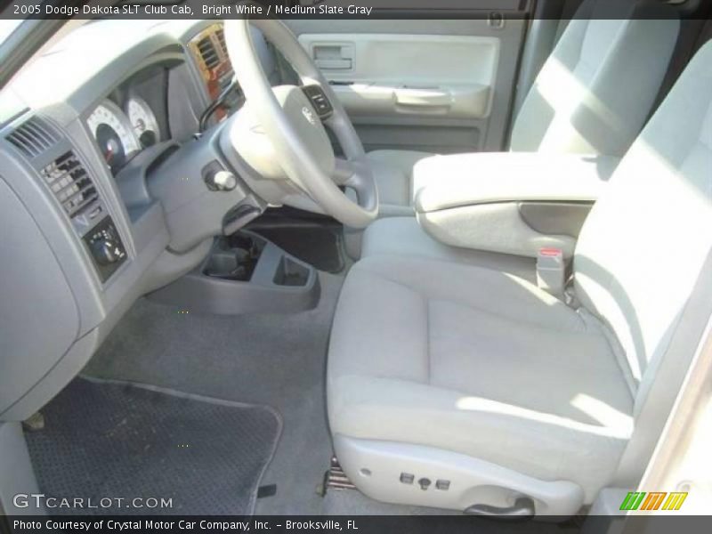 Bright White / Medium Slate Gray 2005 Dodge Dakota SLT Club Cab