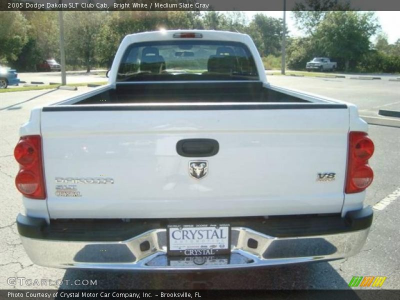 Bright White / Medium Slate Gray 2005 Dodge Dakota SLT Club Cab