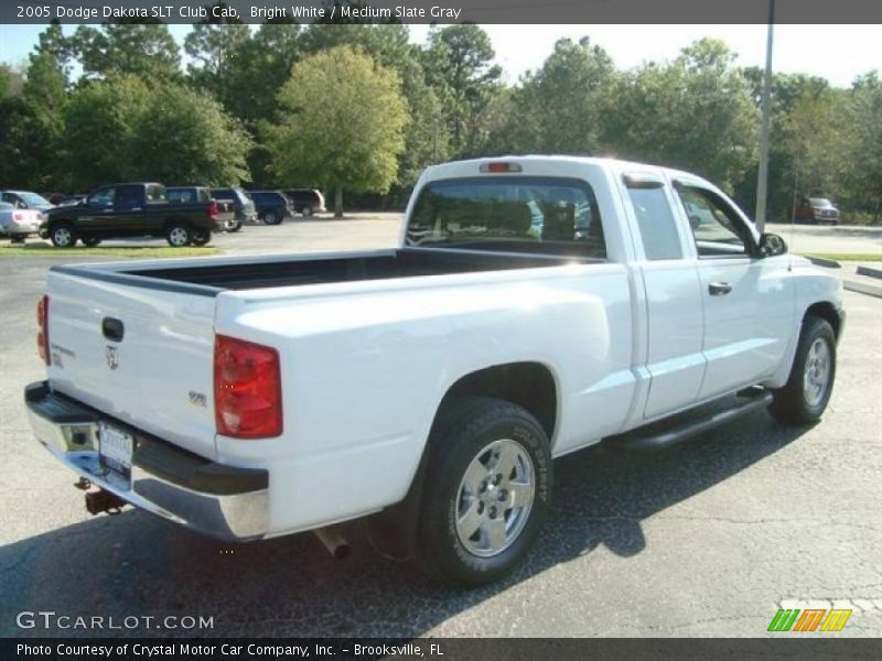 Bright White / Medium Slate Gray 2005 Dodge Dakota SLT Club Cab