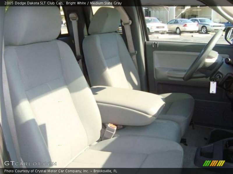 Bright White / Medium Slate Gray 2005 Dodge Dakota SLT Club Cab