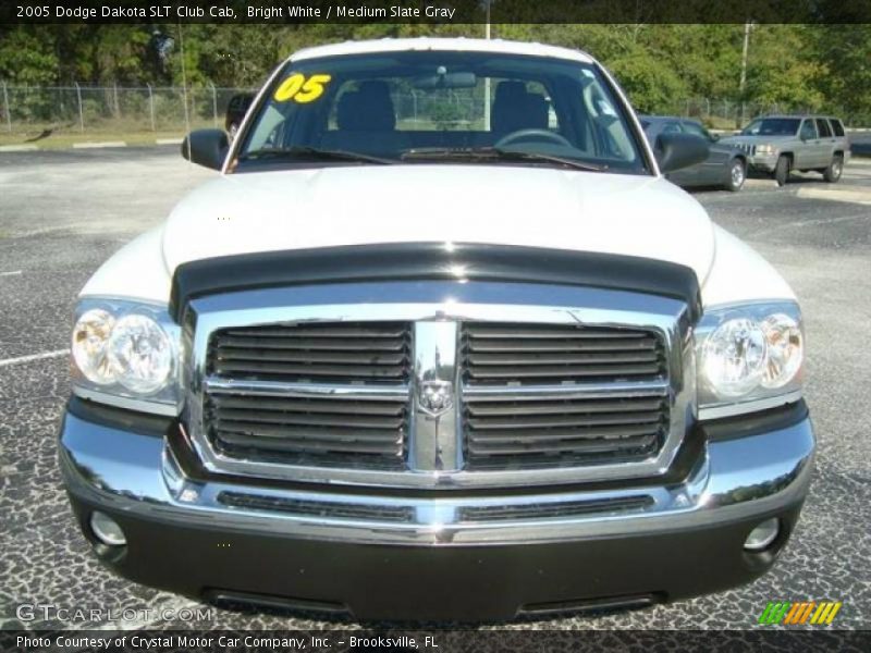 Bright White / Medium Slate Gray 2005 Dodge Dakota SLT Club Cab