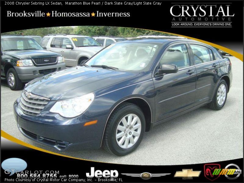 Marathon Blue Pearl / Dark Slate Gray/Light Slate Gray 2008 Chrysler Sebring LX Sedan