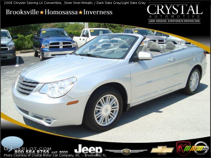 Silver Steel Metallic / Dark Slate Gray/Light Slate Gray 2008 Chrysler Sebring LX Convertible