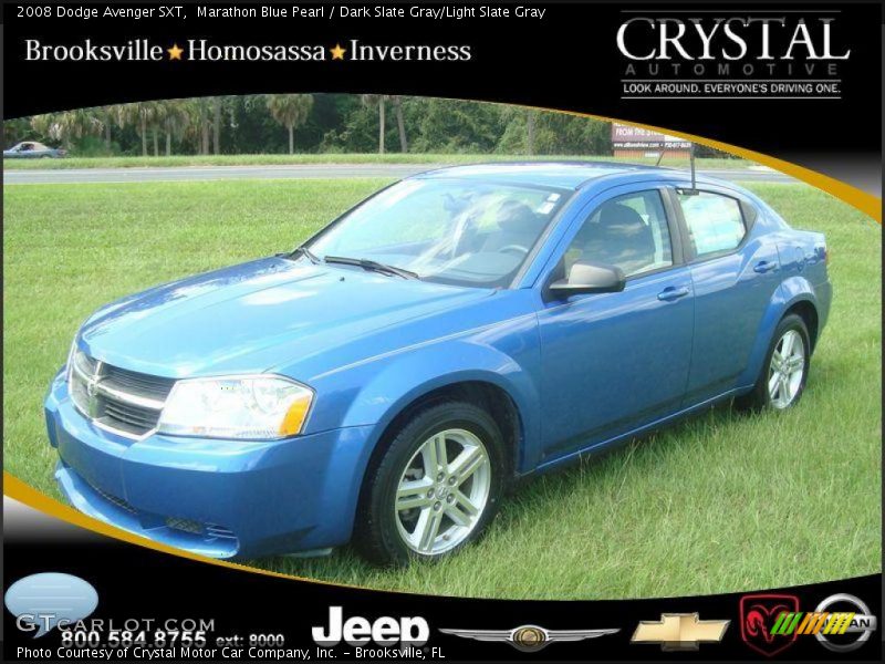 Marathon Blue Pearl / Dark Slate Gray/Light Slate Gray 2008 Dodge Avenger SXT