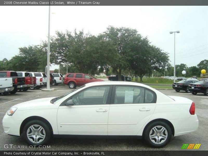 White / Titanium Gray 2008 Chevrolet Malibu Classic LS Sedan