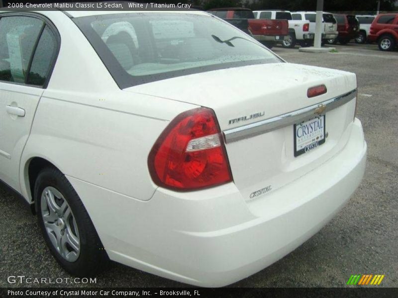 White / Titanium Gray 2008 Chevrolet Malibu Classic LS Sedan