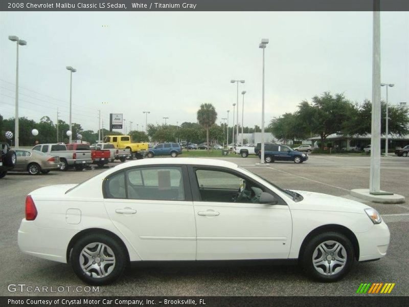 White / Titanium Gray 2008 Chevrolet Malibu Classic LS Sedan