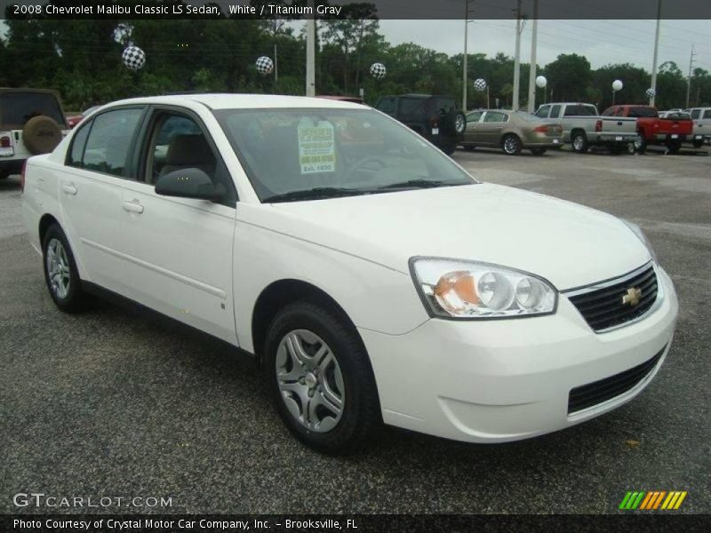 White / Titanium Gray 2008 Chevrolet Malibu Classic LS Sedan