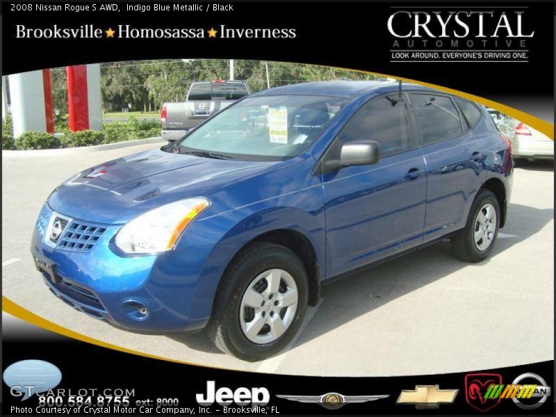 Indigo Blue Metallic / Black 2008 Nissan Rogue S AWD