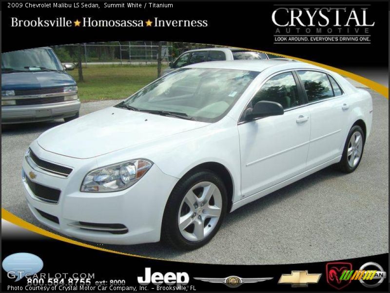 Summit White / Titanium 2009 Chevrolet Malibu LS Sedan