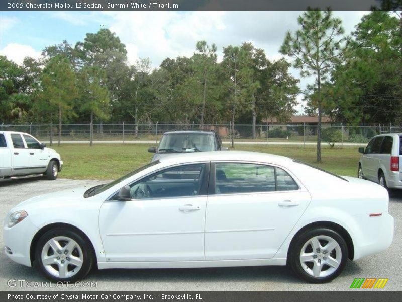 Summit White / Titanium 2009 Chevrolet Malibu LS Sedan