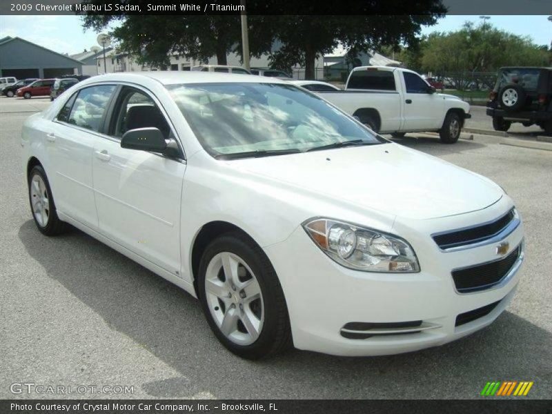 Summit White / Titanium 2009 Chevrolet Malibu LS Sedan