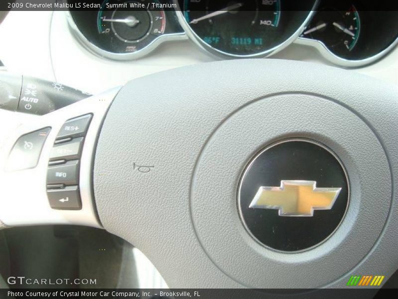 Summit White / Titanium 2009 Chevrolet Malibu LS Sedan
