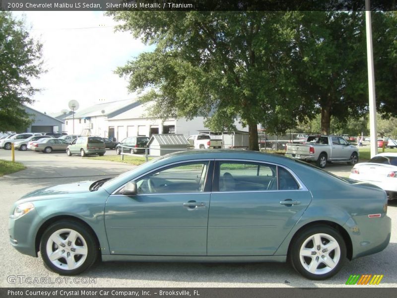 Silver Moss Metallic / Titanium 2009 Chevrolet Malibu LS Sedan