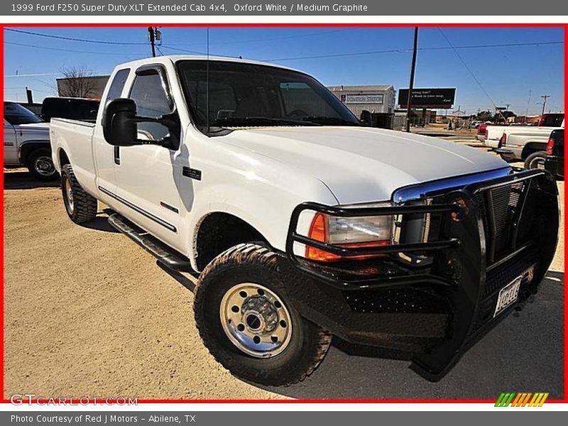 Oxford White / Medium Graphite 1999 Ford F250 Super Duty XLT Extended Cab 4x4