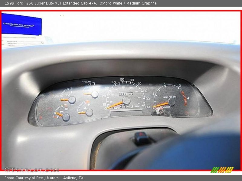 Oxford White / Medium Graphite 1999 Ford F250 Super Duty XLT Extended Cab 4x4