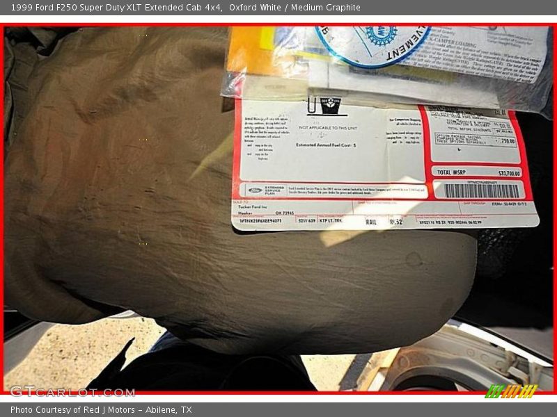 Oxford White / Medium Graphite 1999 Ford F250 Super Duty XLT Extended Cab 4x4