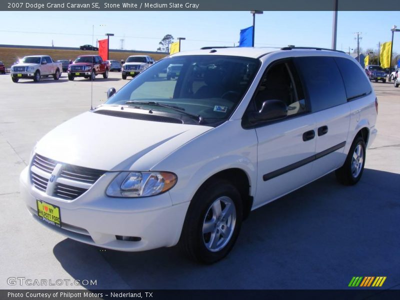 Stone White / Medium Slate Gray 2007 Dodge Grand Caravan SE