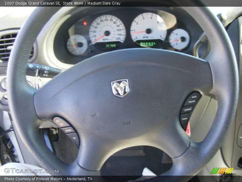 Stone White / Medium Slate Gray 2007 Dodge Grand Caravan SE
