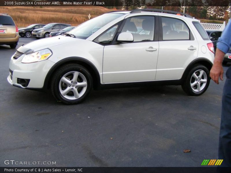 White Water Pearl / Black 2008 Suzuki SX4 Crossover AWD