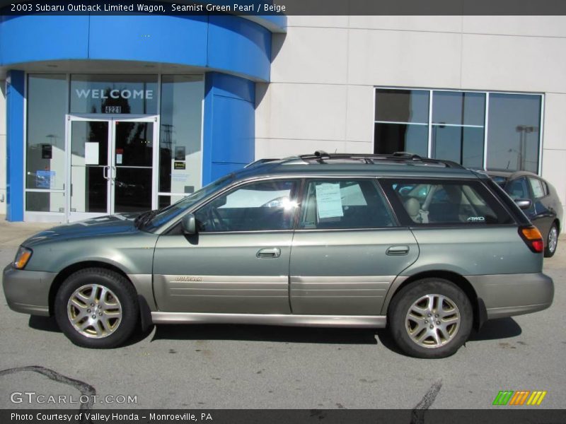 Seamist Green Pearl / Beige 2003 Subaru Outback Limited Wagon