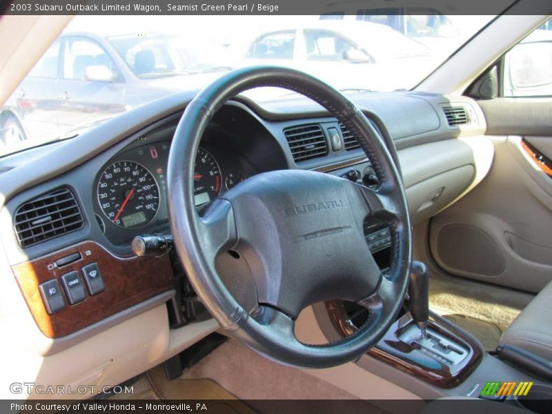 Seamist Green Pearl / Beige 2003 Subaru Outback Limited Wagon