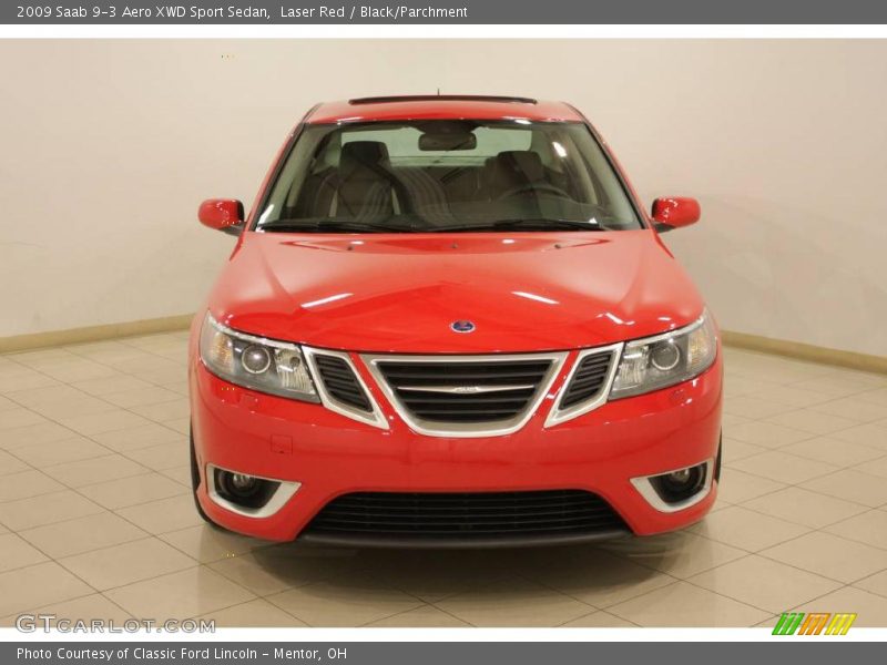 Laser Red / Black/Parchment 2009 Saab 9-3 Aero XWD Sport Sedan