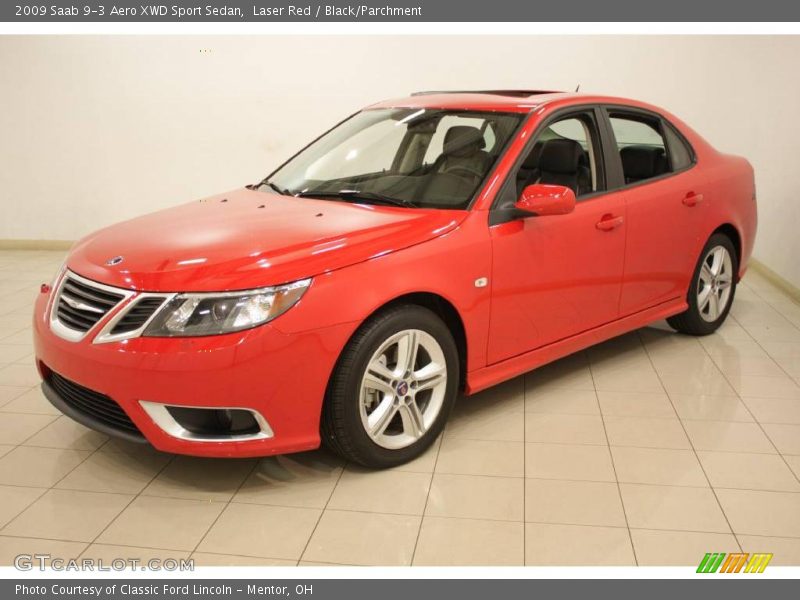 Laser Red / Black/Parchment 2009 Saab 9-3 Aero XWD Sport Sedan